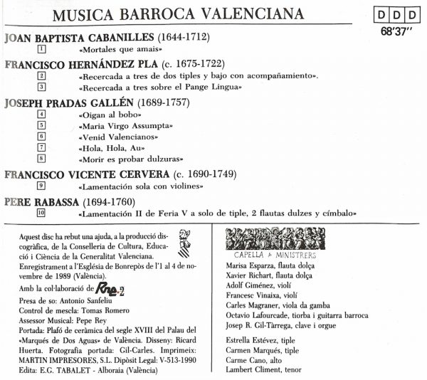 Musica Barroca Valenciana Contraportada